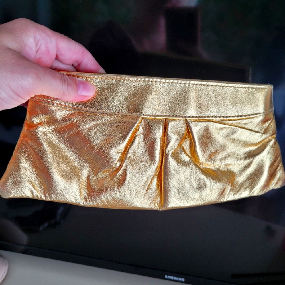 LAUREN MERKIN LEATHER CLUTCH